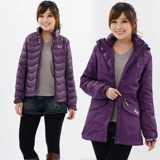 遊遍天下  二件式女款GlobeTex防水透濕外套+防潑保暖90%羽絨背心GJ25007綠色 歷史價格詳細信息