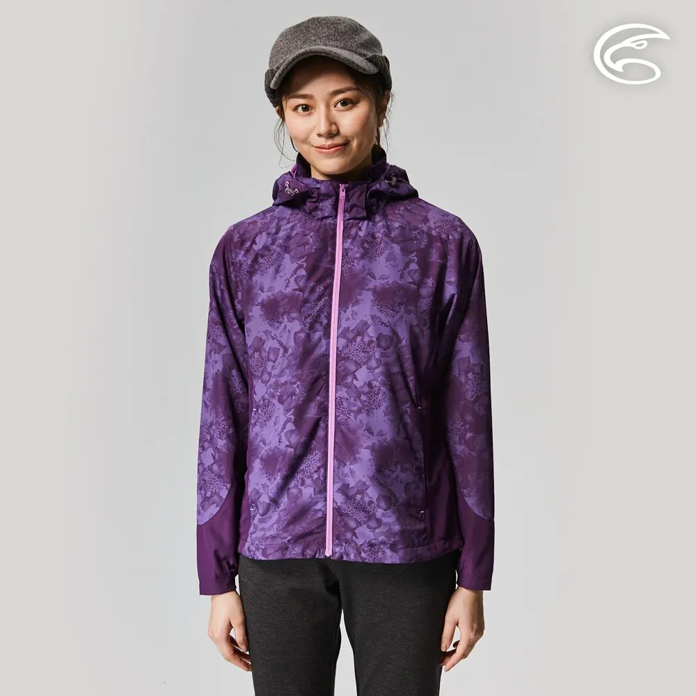 ADISI AJ2121072女超撥水抗風尼網可拆帽外套 / 紫鴨跖草印花 歷史價格詳細信息