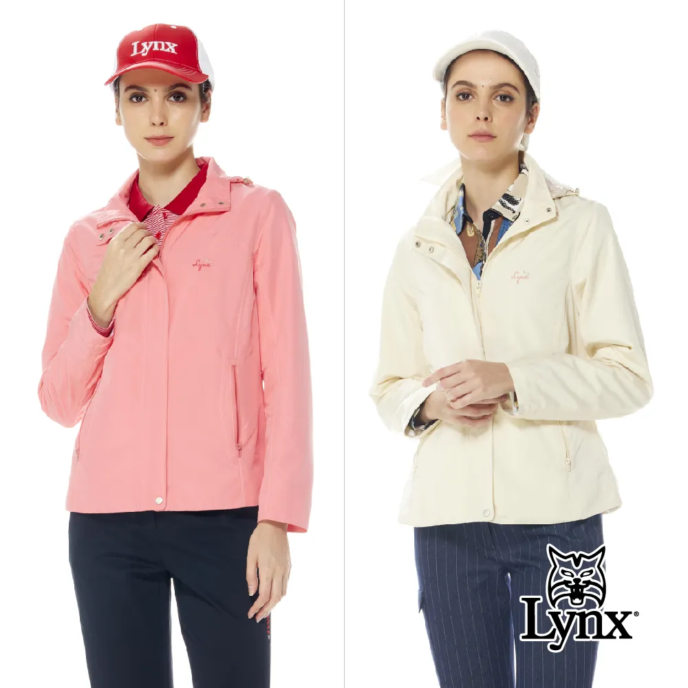 【Lynx Golf】女款保暖舒適素面款式口袋三角縫線後腰繡花設計長袖可拆式連帽外套(二色) 歷史價格詳細信息