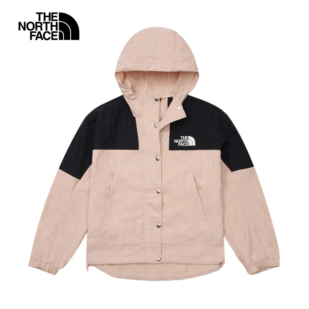 【The North Face】北面女款粉黑撞色防水透氣連帽衝鋒衣｜4U7T574 歷史價格詳細信息