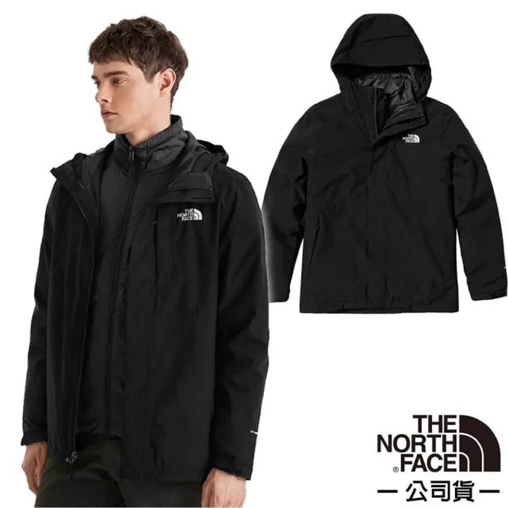 【美國 The North Face】男 3效能_防水透氣防風耐磨連帽外套(可套接)/4UAU-ZSF 卡其 N 歷史價格詳細信息