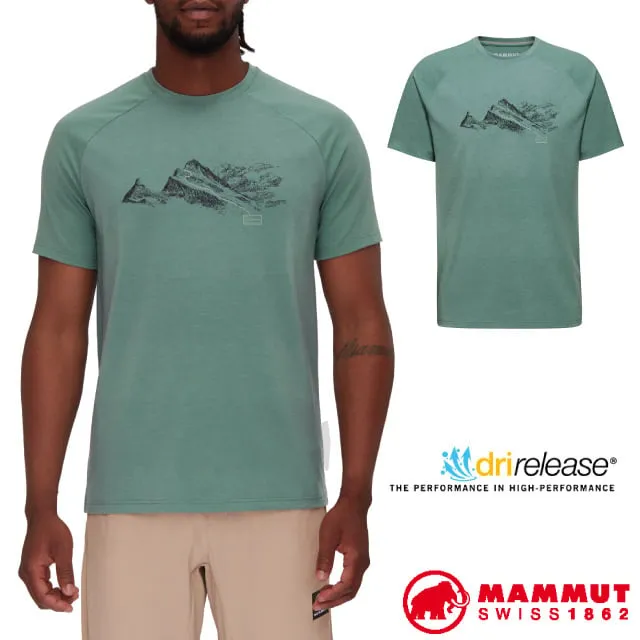 【長毛象】男 Mountain 吸濕快乾彈性圓領短袖T恤.休閒衫.運動上衣_1017-09847-50505 冰藍 PRT2 歷史價格詳細信息