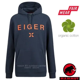 【長毛象】男款 Logo ML Hoody 有 機棉透氣保暖連帽長袖上衣.帽T/1014-02141-00411 黑 歷史價格詳細信息