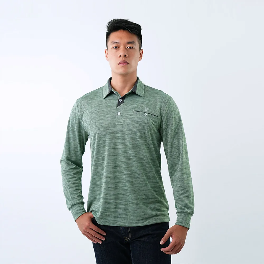 遊遍天下 男款抗UV防曬速乾吸濕排汗機能長袖POLO衫GL1037 灰藍 歷史價格詳細信息