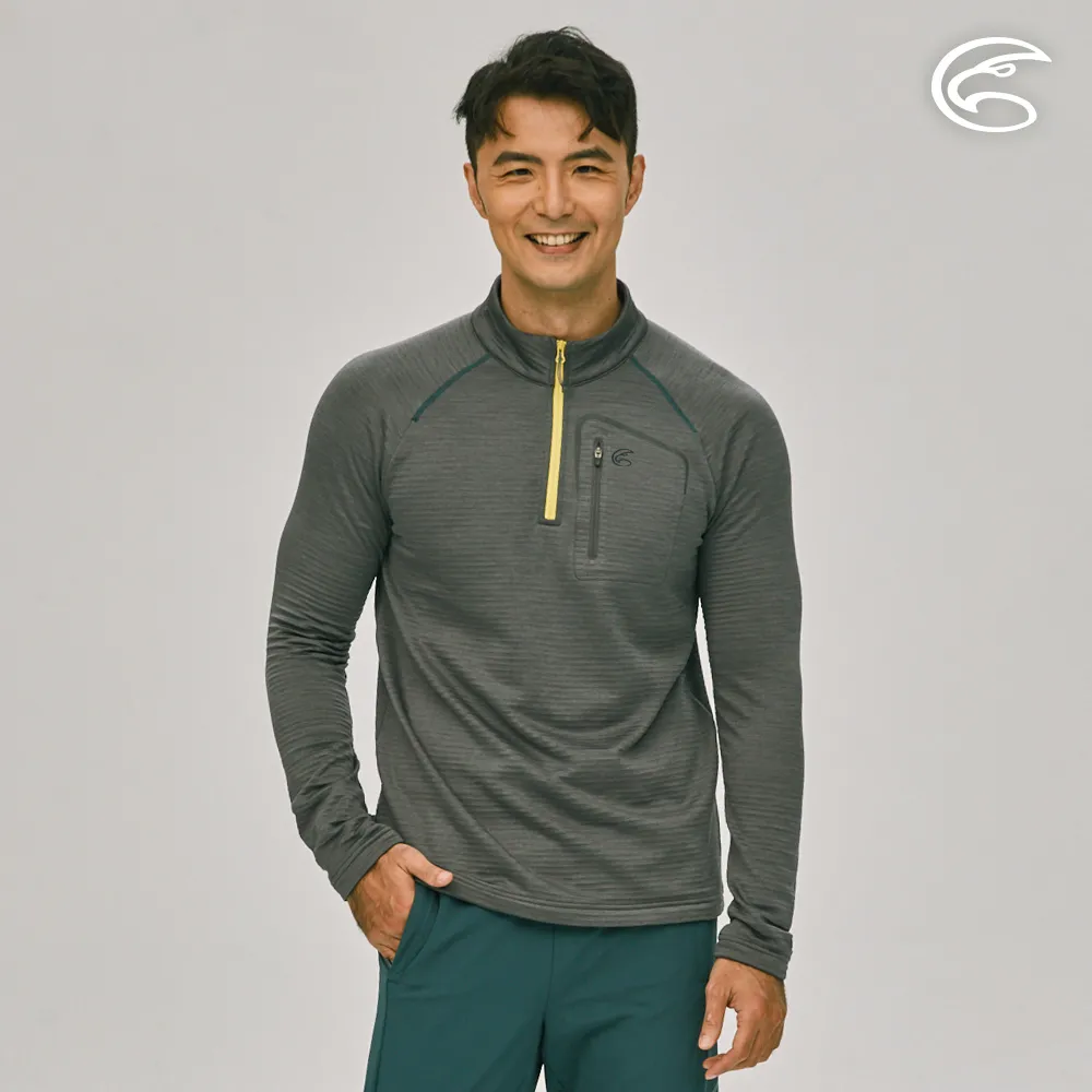 ADISI AL2221047男半門襟雲彩紗透氣快乾保暖上衣 / 深灰藍 歷史價格詳細信息