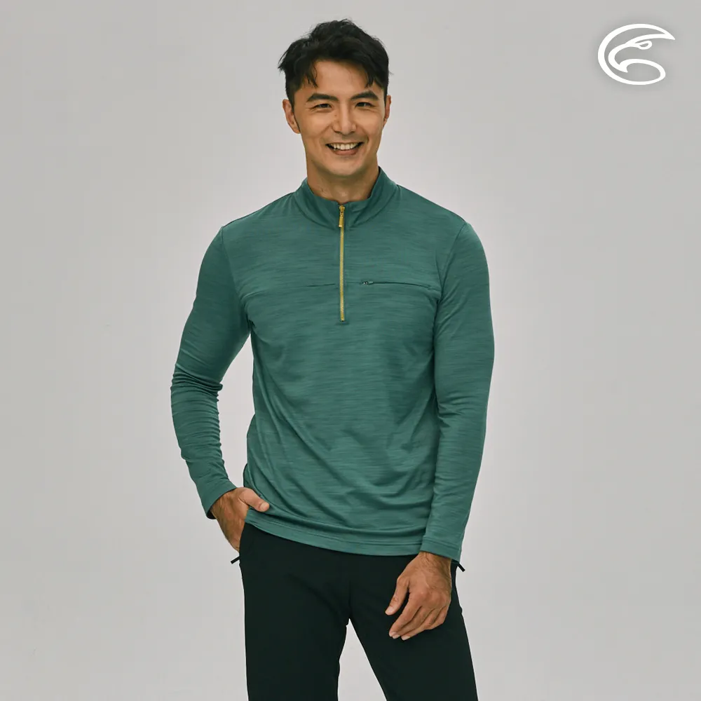 ADISI AL2221047男半門襟雲彩紗透氣快乾保暖上衣 / 深灰藍 歷史價格詳細信息