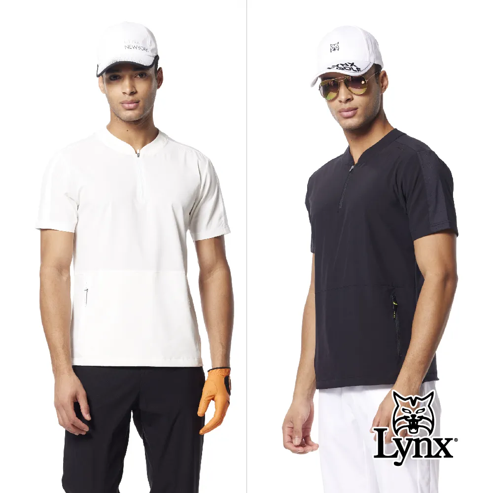 【Lynx Golf】男款吸排抗UV機能易溶紗材質右肩印花設計短袖立領POLO衫/高爾夫球衫(二色) 歷史價格詳細信息