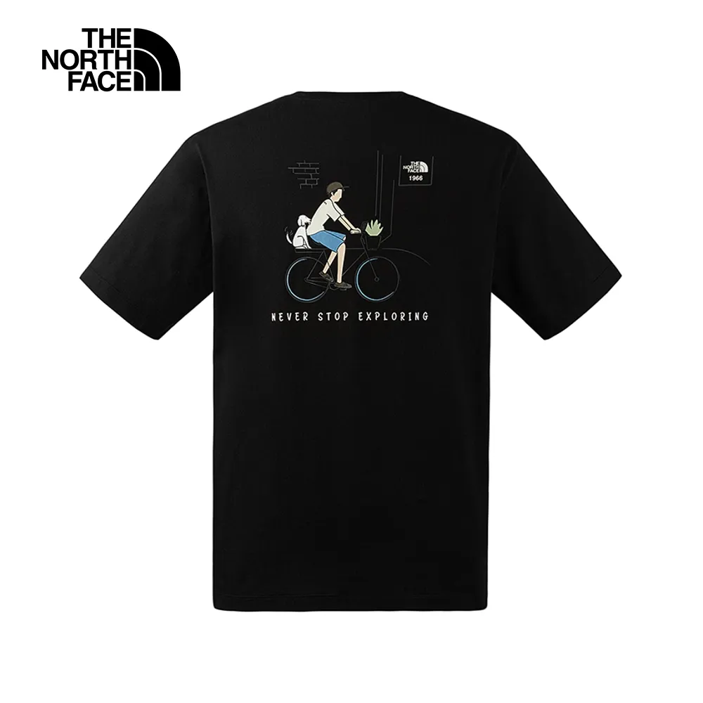 The North Face北面男女款黑色純棉自行車趣味印花短袖T恤｜8CSWJK3 歷史價格詳細信息