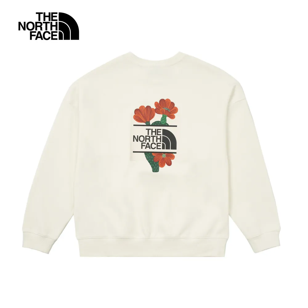 The North Face北面女款米白色舒適保暖胸前趣味品牌印花長袖大學T｜8AT1QLI 歷史價格詳細信息