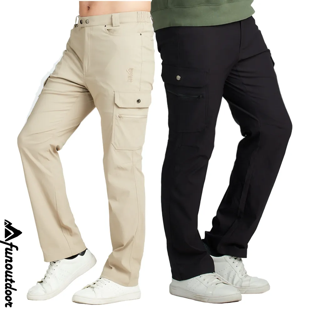 【戶外趣】男薄款雙鉚釘多拉鍊口袋防潑水彈性防曬長褲 (HPM017 丈青/銀河灰) 歷史價格詳細信息