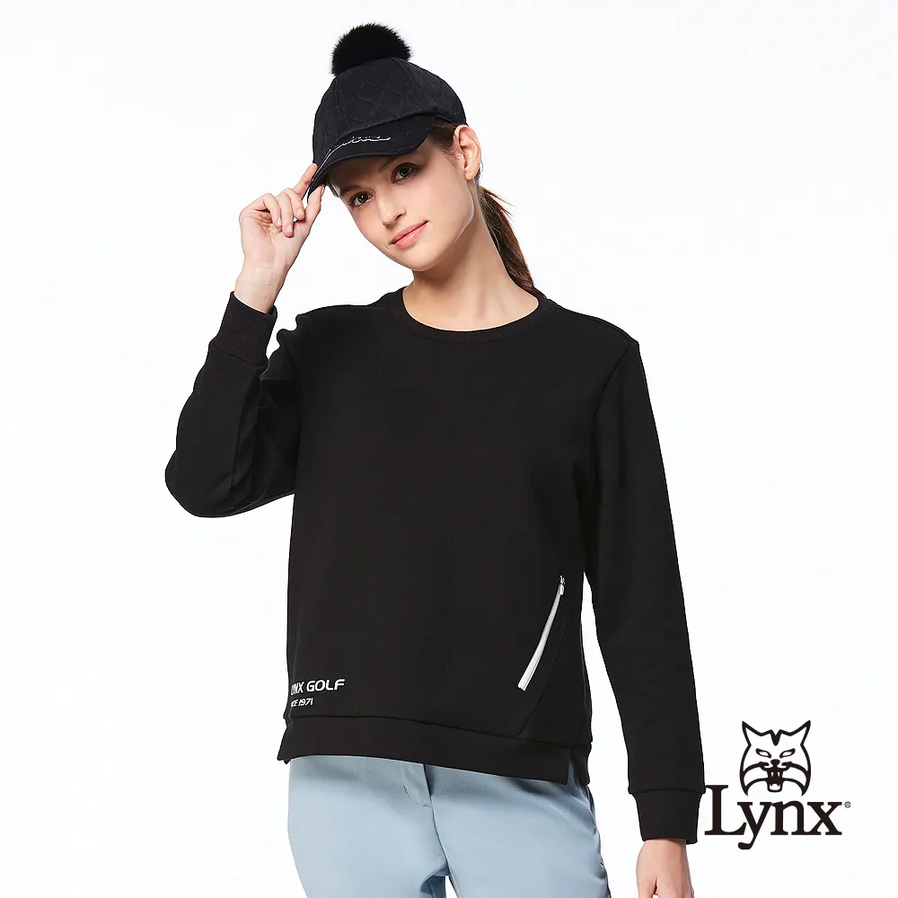 【Lynx Golf】首爾高桿風格!女款雙面組織布吸排口袋下擺開杈大學T長袖圓領POLO衫/高爾夫球衫-黑色 價格比較,價格查詢,歷史價格詳細信息
