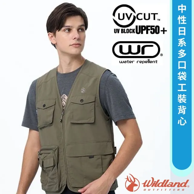 【Wildland 荒野 中性 日系多口袋工裝背心《灰濛綠》】W1712/機能無袖夾克/戰術背心/釣魚背心 歷史價格詳細信息