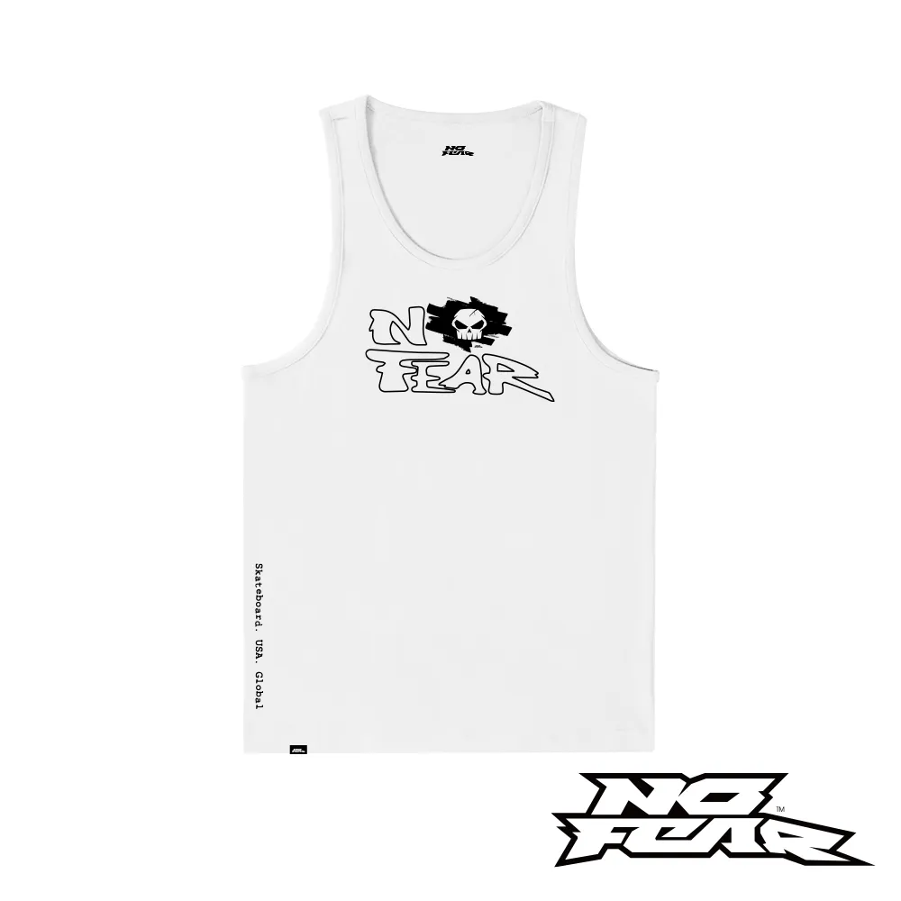 NO FEAR LIBER系列-圓領骷顱無袖T恤-白色 NF004 歷史價格詳細信息