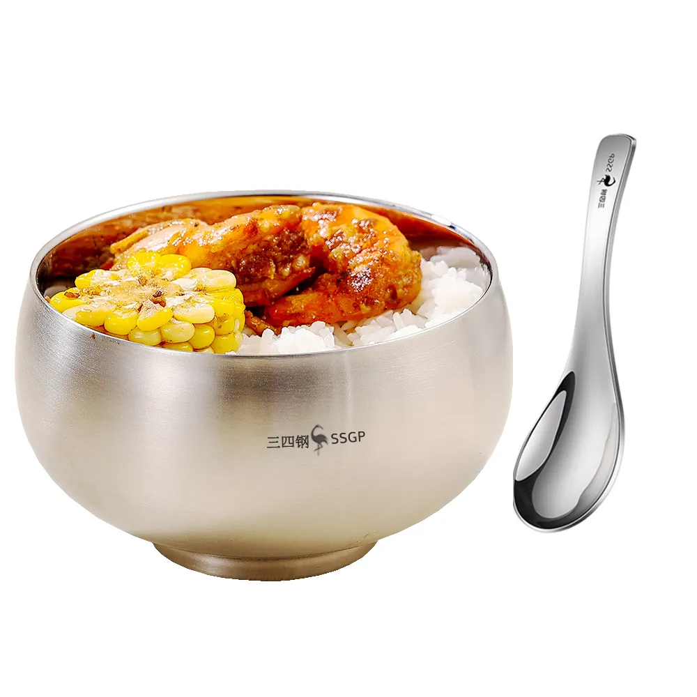 【PUSH!】餐具用品 316不銹鋼碗 雙層隔熱防燙飯碗兒童碗耐摔碗 湯碗食品級碗 附湯匙(碗 13CM E207-1) 歷史價格詳細信息