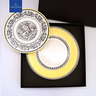 德國Villeroy&Boch-奧頓系列-22cm圓盤-Fleur黃邊花環 歷史價格詳細信息
