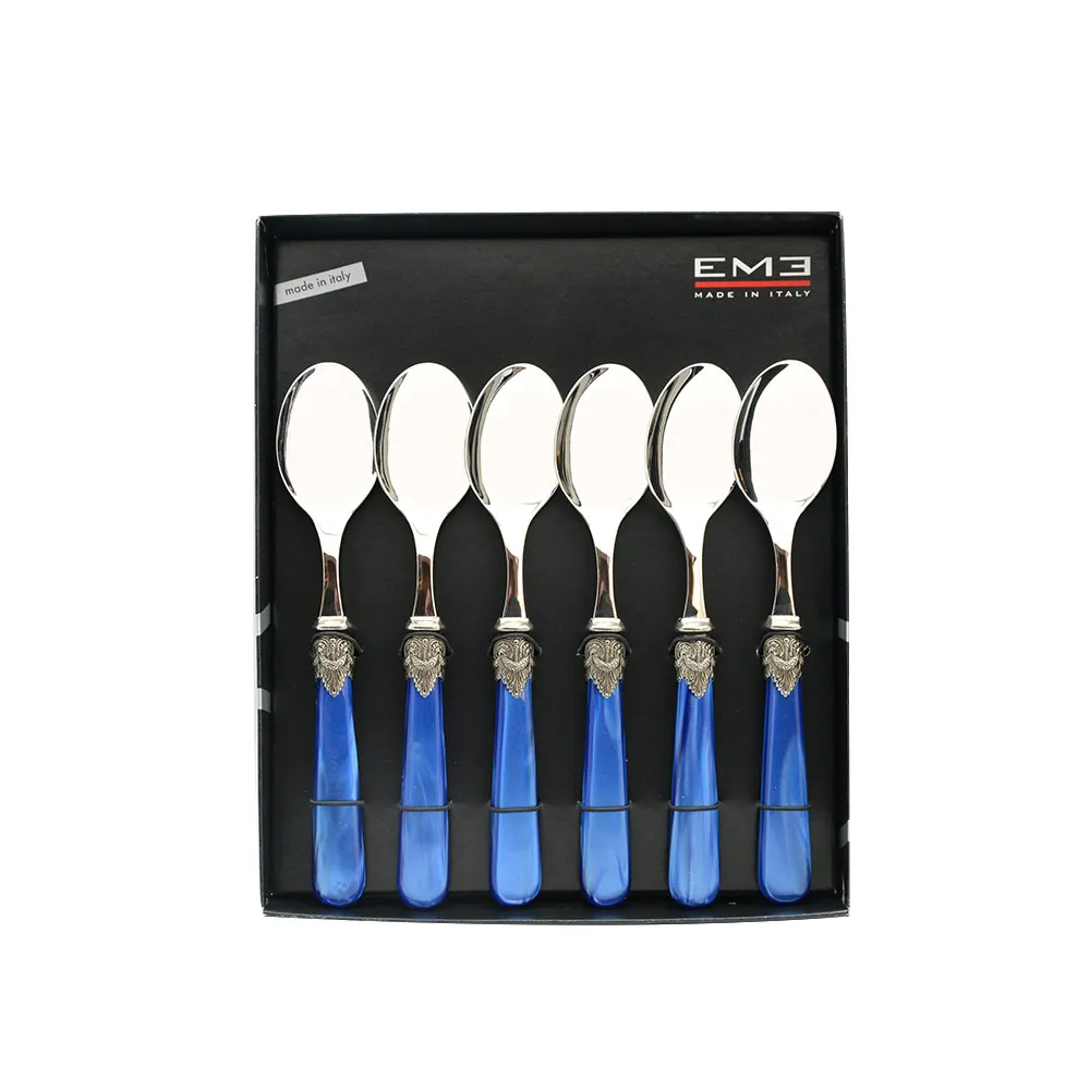 義大利EME經典拿破崙系列（寶石藍色）6入點心叉組18cm附原裝彩盒 歷史價格詳細信息