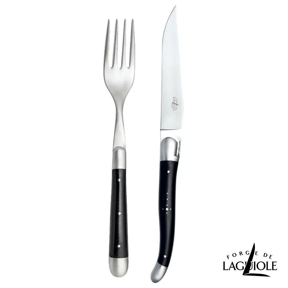 Forge de Laguiole 頂級手工黑檀木牛排刀叉禮盒組-霧面 歷史價格詳細信息