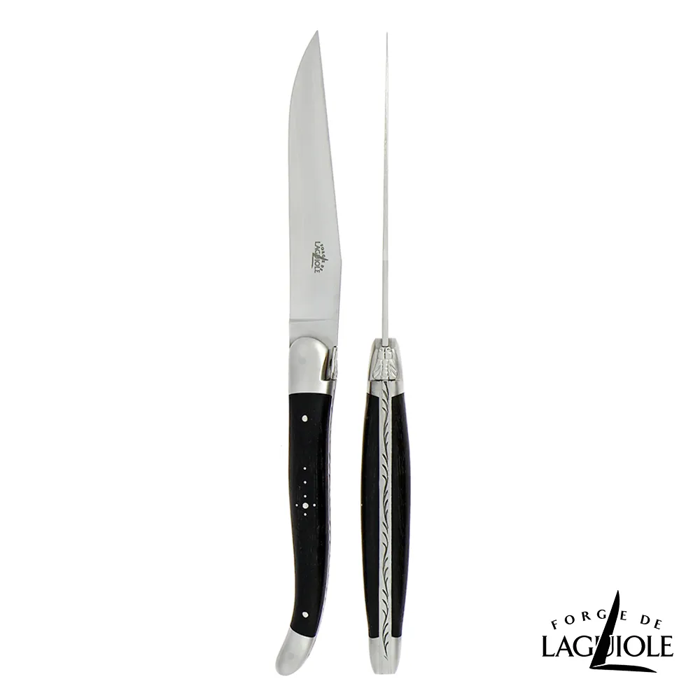 Forge de Laguiole 頂級手工黑檀木牛排刀叉禮盒組-霧面 歷史價格詳細信息