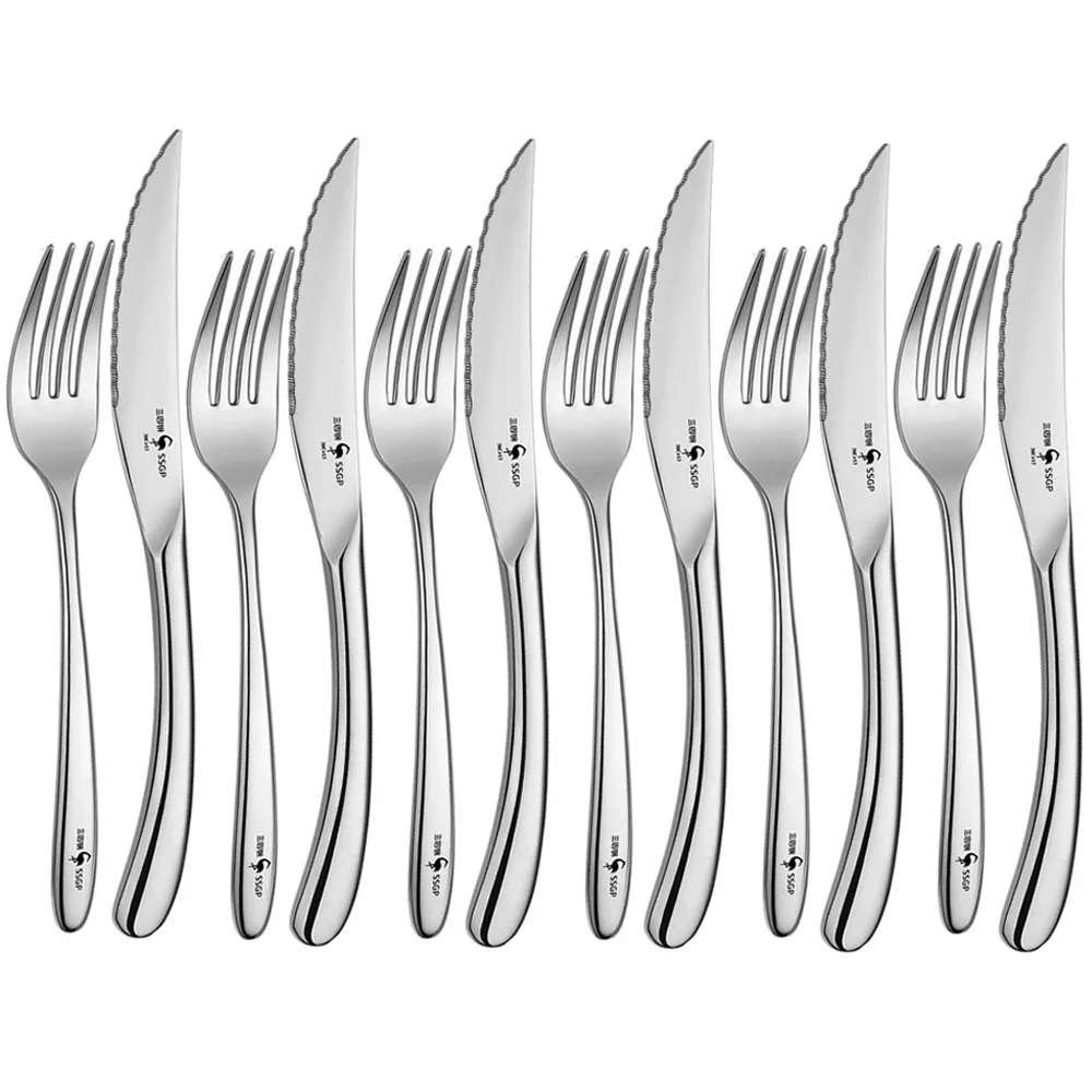 PUSH!餐具316不銹鋼叉子刀叉牛排刀叉西餐餐具二件套裝E161 歷史價格詳細信息