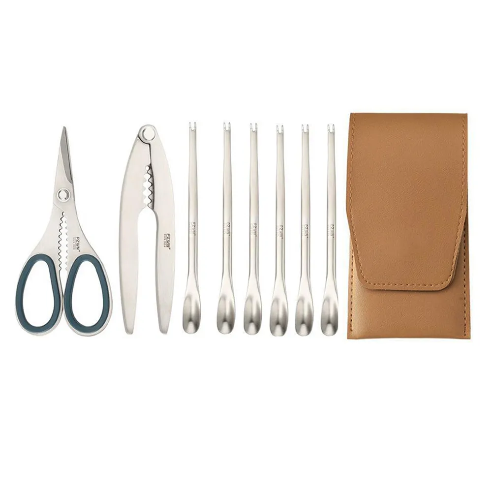 PUSH!餐具不鏽鋼吃螃蟹工具蟹夾蟹具核桃夾2件套D32 歷史價格詳細信息