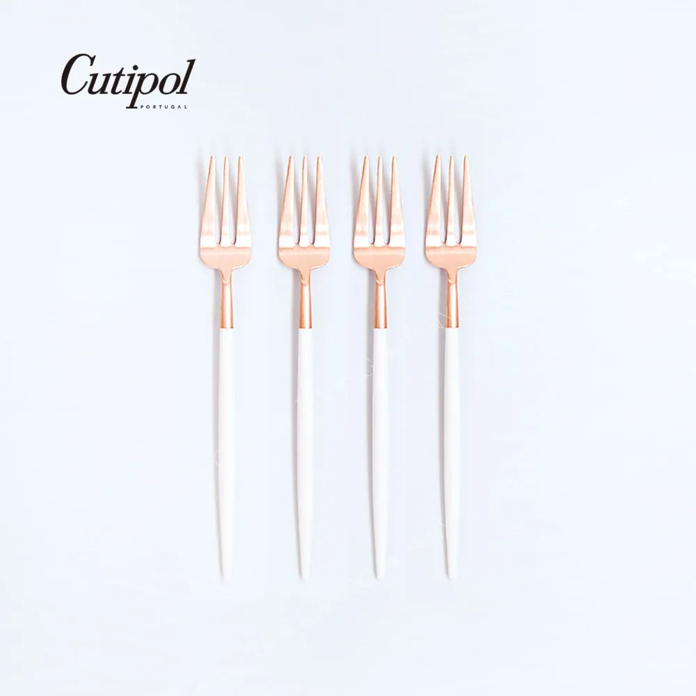 葡萄牙Cutipol GOA ROSE系列-白玫瑰金霧面不銹鋼-18.5cm點心叉 歷史價格詳細信息