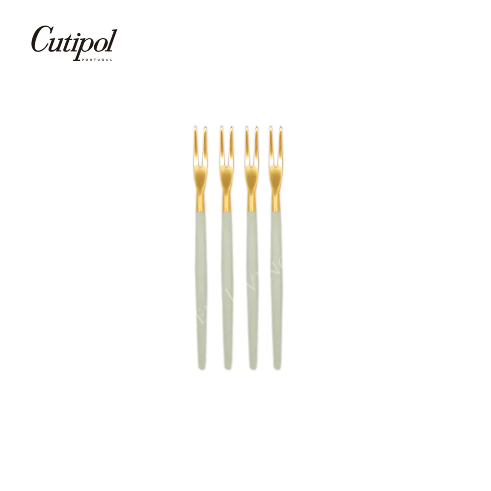 Cutipol-青玉金點心叉匙+義大利VBC-蕾絲馬卡龍20cm餐盤 歷史價格詳細信息