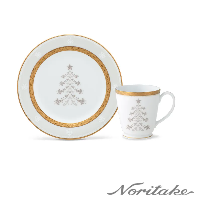 【NORITAKE】金邊聖誕系列-下午茶組咖啡+馬克杯+圓盤禮盒組(MOMO 聖誕獨家組合) 歷史價格詳細信息