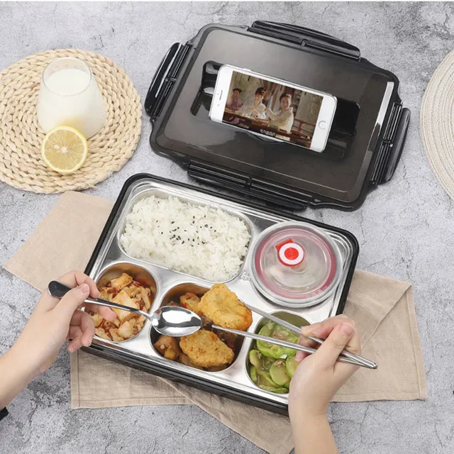 304不鏽鋼保溫分格便當盒/餐盒-5格x2入組(附餐具+湯碗) 歷史價格詳細信息