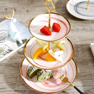 歐式水果盤架客廳家用榕樹花四層加厚款果盤 鋼化玻璃KTV擺件 歷史價格詳細信息