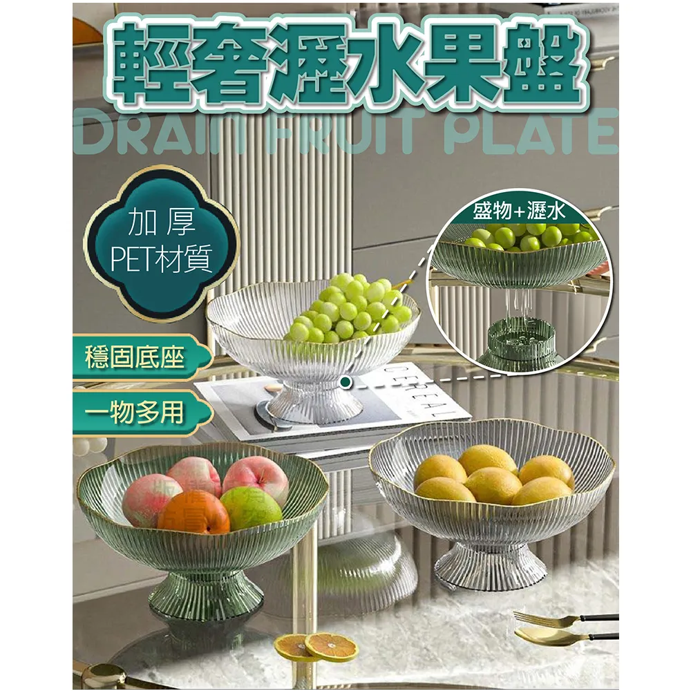 輕奢水 果盤 新款家用客廳干果糖 果盤 透明金邊條紋ins網紅塑料零食-滿599免運 歷史價格詳細信息