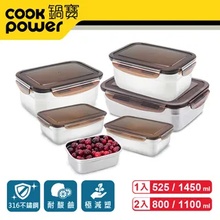 【CookPower 鍋寶】316不銹鋼保鮮盒輕食3入組 (EO-BVS351111010801) 歷史價格詳細信息