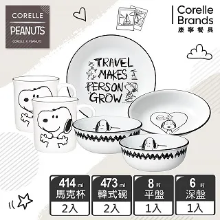 【CORELLE 康寧餐具】SNOOPY 6吋餐盤(106) 歷史價格詳細信息