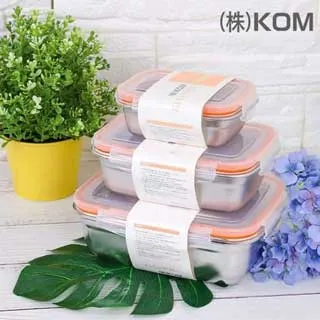 【KOM】不鏽鋼保鮮盒四件組-黑/橘(350ML+850ML+1800ML+2800ML) 歷史價格詳細信息