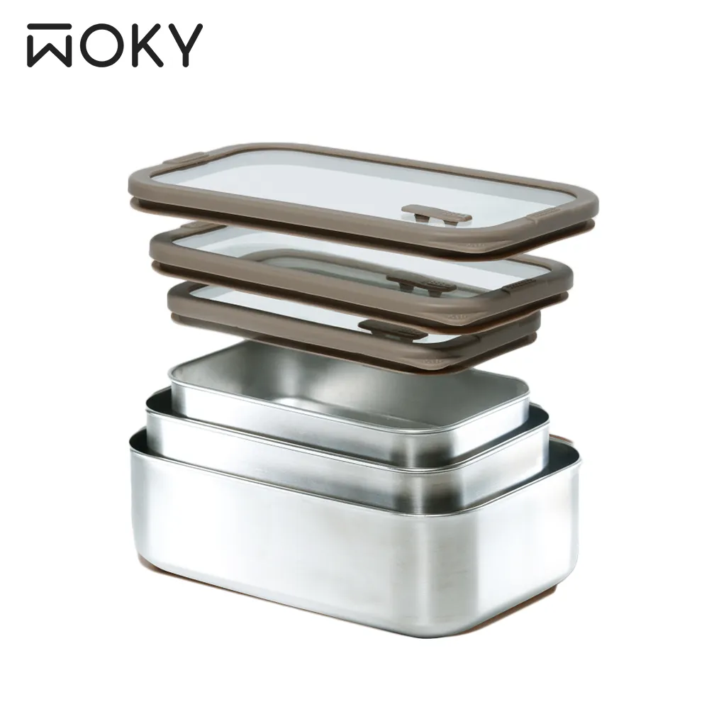 【WOKY 沃廚】可微波不鏽鋼保鮮盒4件組(1100ml*2+700ml+600ml) 歷史價格詳細信息