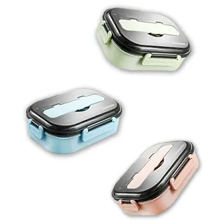 北歐風 304 可微波 三格不銹鋼飯盒   (3入組)顏色隨機 歷史價格詳細信息