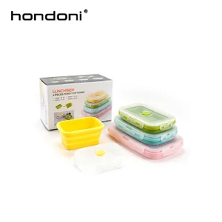 HONDONI 廚房拾光 矽膠摺疊保鮮盒四件組+雙口保冷保溫袋 圓形星空藍 歷史價格詳細信息