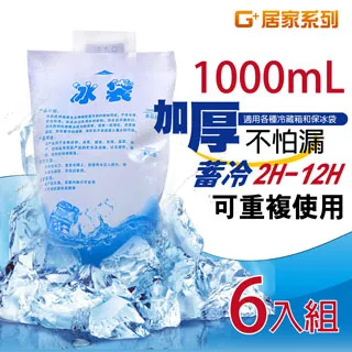 G+居家 加厚1000ml 保冰注水冰袋6入 歷史價格詳細信息