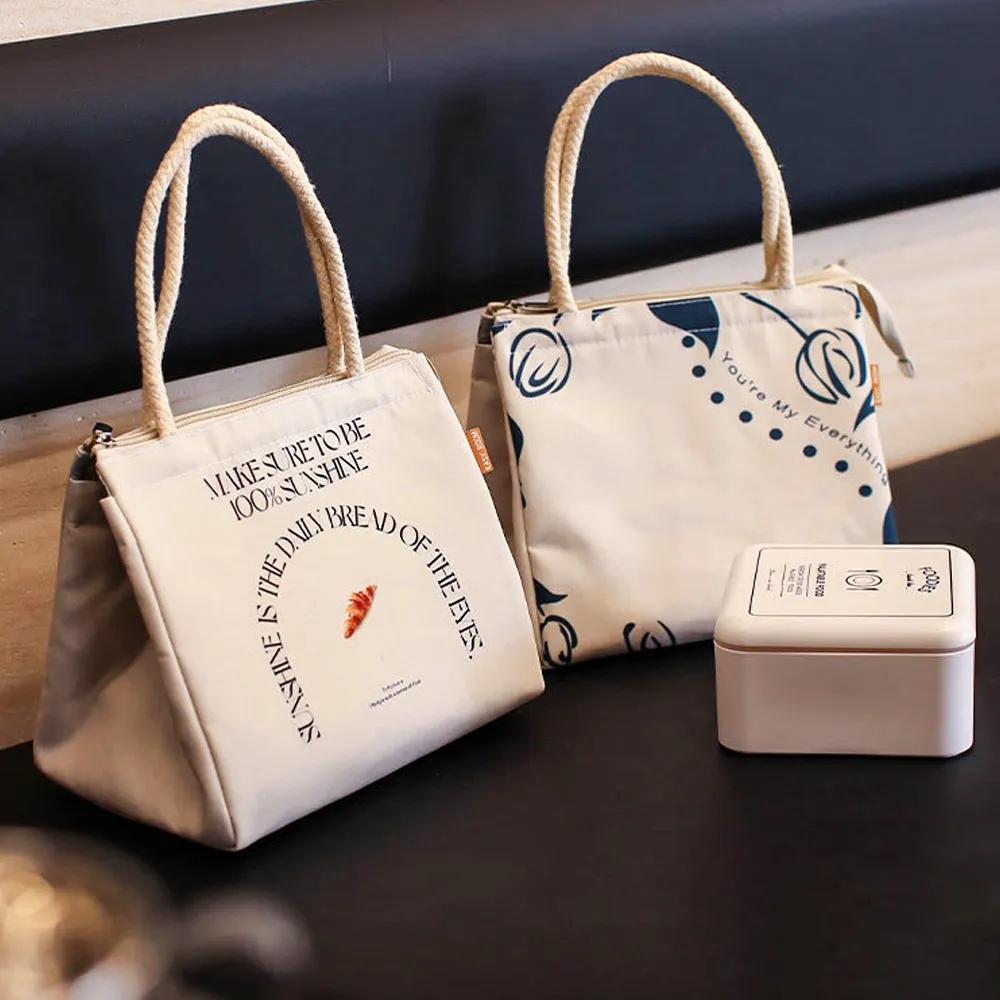 Mass 保溫手提便當袋 大容量便攜便當包(保冷防水設計/時尚可愛花朵愛心款) 歷史價格詳細信息