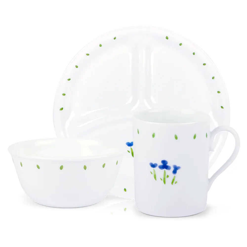 【美國康寧 CORELLE】微笑三色堇餐盤碗5件組★贈透明餐盤2入組 歷史價格詳細信息