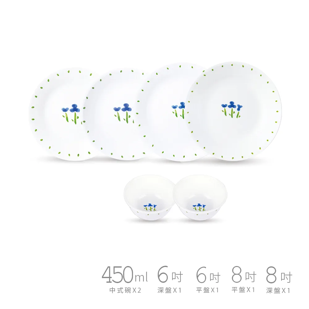 【美國康寧 CORELLE】微笑三色堇餐盤碗5件組★贈透明餐盤2入組 歷史價格詳細信息
