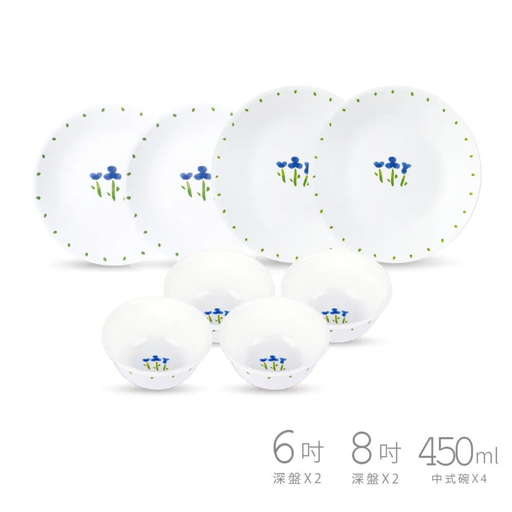 【美國康寧 CORELLE】微笑三色堇餐盤碗5件組★贈透明餐盤2入組 歷史價格詳細信息