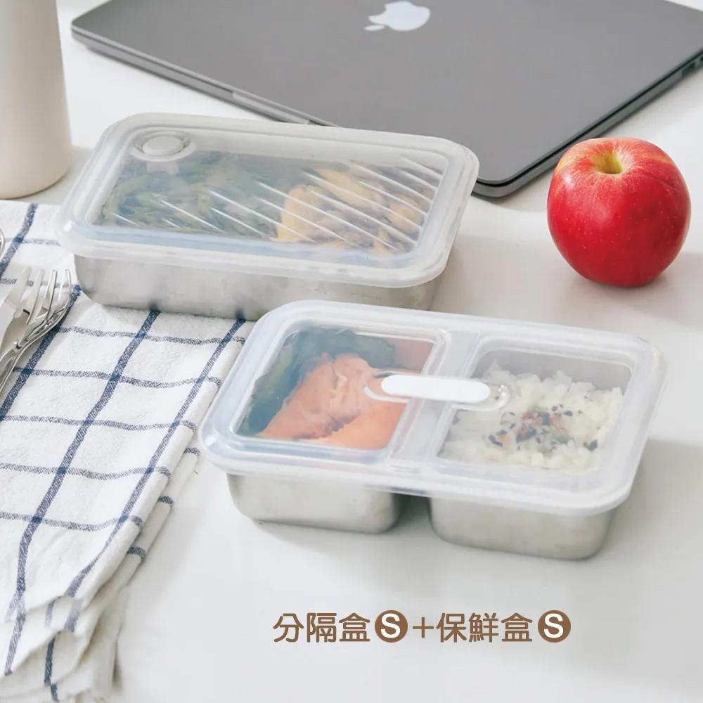 【LiFE RiCH】Double Box 可微波不鏽鋼分隔盒-M 450ml&450ml(3色可選) 歷史價格詳細信息