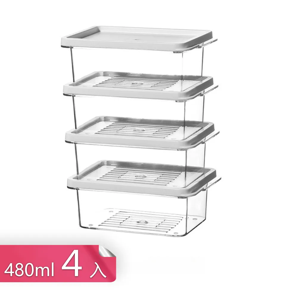 家居收納 家用冰箱食物4個裝方形冷凍盒子透明帶蓋凍肉盒蔥姜蒜分類保鮮盒 歷史價格詳細信息