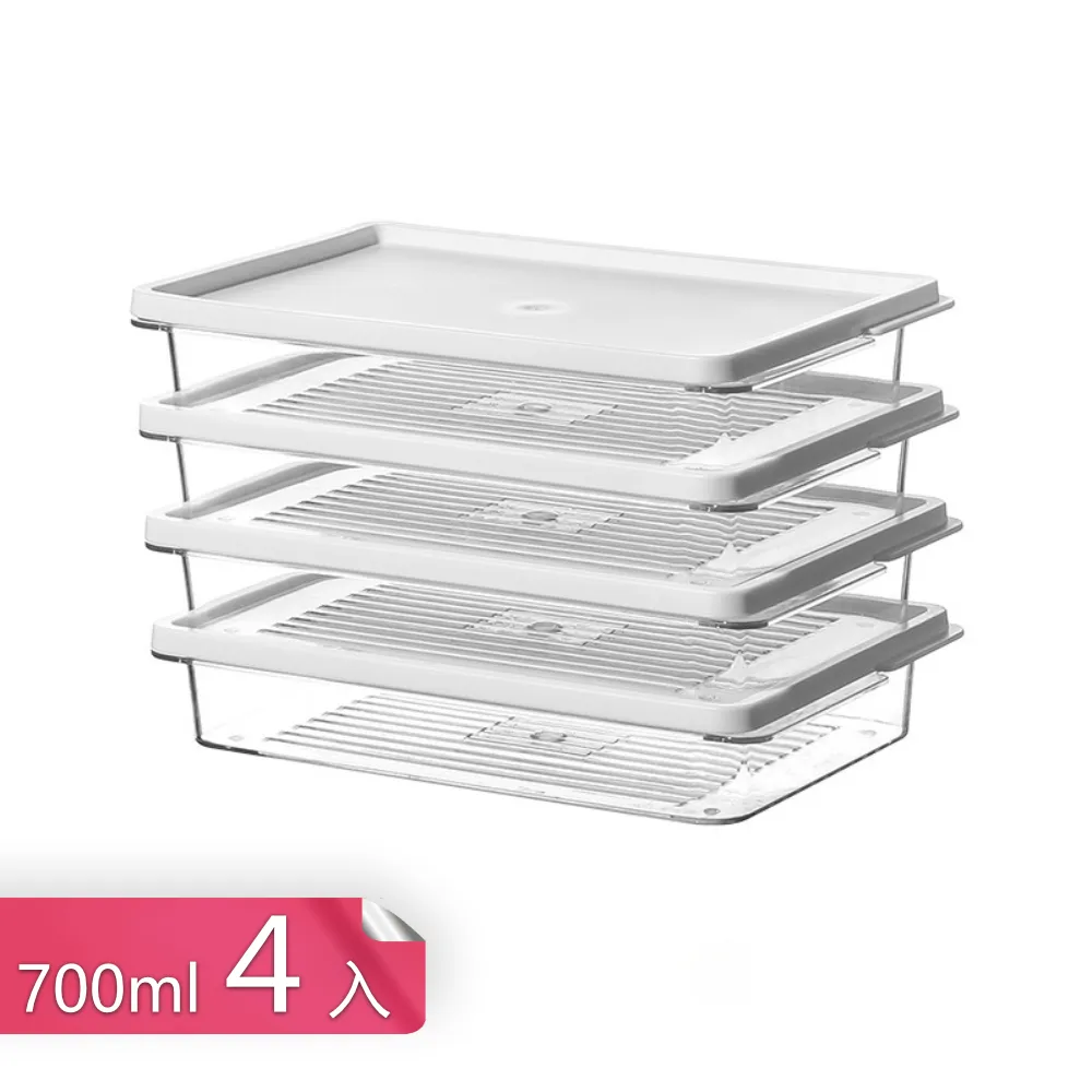 家居收納 家用冰箱食物4個裝方形冷凍盒子透明帶蓋凍肉盒蔥姜蒜分類保鮮盒 歷史價格詳細信息