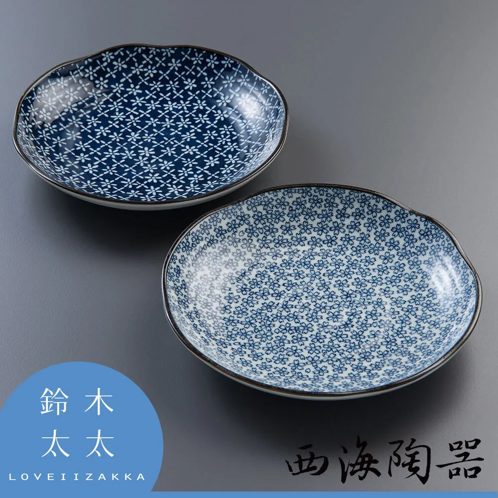 【西海陶器】日本美濃燒藍屋繪變五入碗公組(16cm/1000ml) 歷史價格詳細信息