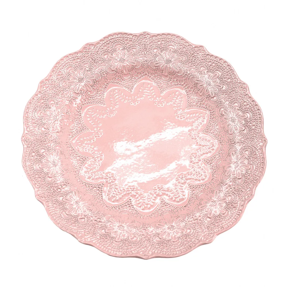 義大利VBC casa-手工浮雕蕾絲系列（粉紅色）8.5oz(240ml)早餐杯盤組 歷史價格詳細信息