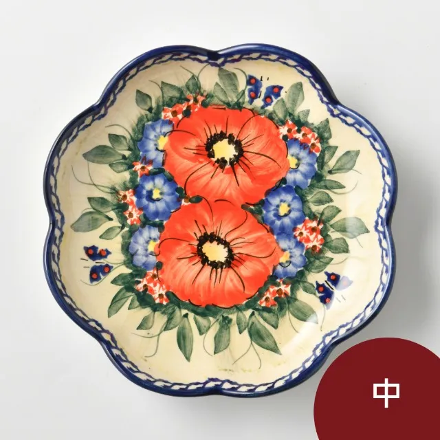 波蘭陶 奼紫嫣紅系列 波浪盤 中 波蘭手工製 歷史價格詳細信息