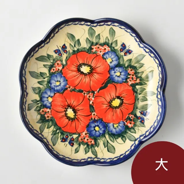 波蘭陶 奼紫嫣紅系列 波浪盤 中 波蘭手工製 歷史價格詳細信息