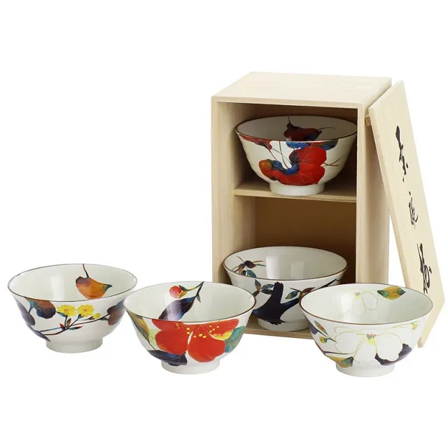 日本【和藍陶瓷器】美濃燒 玫瑰園飯碗茶杯筷子組-藍(附手帕) 歷史價格詳細信息