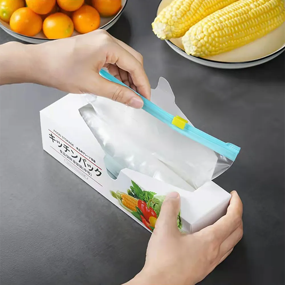 加寬好拉防水防串味食物夾鏈袋可重覆使用滑鎖式密封保鮮袋-1盒組 歷史價格詳細信息